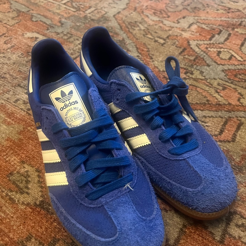 Adidas Blue Retro-Inspired Sneakers with Suede and Textile - unworn , new